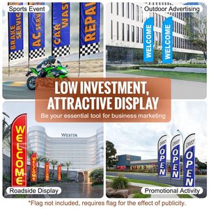 Kit Asta Bandiera a Piuma da 5 Metri per Esterni, Pubblicità Aziendale, Bandiere Promozionali con Picchetto a Terra - Product Image 6