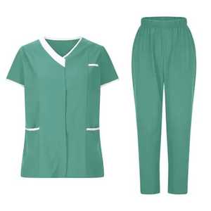 High Quality Fashionable Medical Unisex Top Scrub Suit Breathable Nursing Scrubs Uniform <b>Sets</b> Custom Logo Multiple Colors OEM - Product Image 1