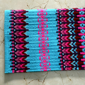 Tapis de selle de cheval western personnalisé |   Couverture de selle en laine mélangée à motif Navajo turquoise pour l'équitation - Product Image 2