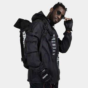 Wholesale Mens Techwear <b>Jacket</b> Tactical Urban Streetwear Waterproof Windbreaker Multi-pocket Functional Cyberpunk Cargo Coat - Product Image 3