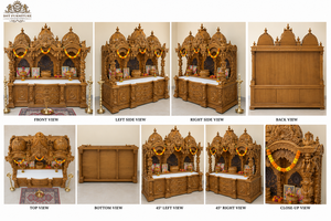 Super Large Size Designer Pooja Temple with Storage Cabinet Custom Made Handcrafted Puja Mandirs For Villas Wholesale Prices - Product Image 6
