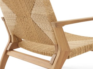 Midcentury Modern Three Seat Garden <b>Sofa</b> Outdoor Furniture with Teak Wood Frame <b>Waterproof</b> Cushions for Hotel & Living Room Use - Product Image 3