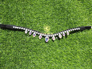 Excellent Quality Multicolor Designer Stone Crystal Leather <b>Bridle</b> Brow band All Size & Color Available at Affordable Price - Product Image 2