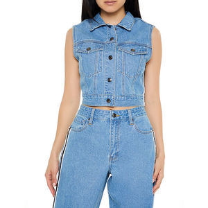 เสื้อแจ็คเก็ตแขนกุดผู้หญิงผ้าฝ้าย 100% ยืดได้ หลายกระเป๋า ลายวินเทอร์ดีไซน์แบบแอซิดวอช - Product Image 1