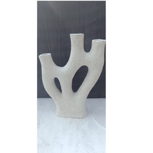Jarrón de Papel Maché Hecho a Mano Ecológico, Textura Rústica Orgánica, Centro de Mesa Decorativo para Hogar, Oficina y Hotel, en Venta - Product Image 2