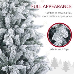 Albero di Natale Artificiale in PVC di Alta Qualità, 2,1 m, Effetto Neve, a Batteria, Realistico, Personalizzabile, Pieghevole per Uso Esterno - Product Image 4