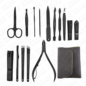 Premium Black Stainless Steel 15PCS Nail Care Grooming <b>Kit</b> Professional <b>Manicure</b> Pedicure Set Custom Logo Available - Product Image 3