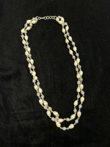 Collier en chaîne Tishya avec perles d'eau douce et moissanite taille brillant, plaqué argent, style classique, pour femme, usage quotidien - Product Image 3