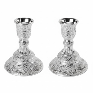 Vente en gros de porte-bougie classique en argent plaqué, pour mariage et décoration intérieure, centre de table en métal, ornement - Product Image 1