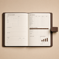 Ensemble de planificateur de gestion exécutive LABON Business System, bords dorés, cuir PU thermosoudé, fermeture magnétique, journal OKRs