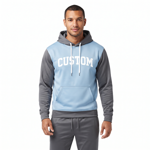Sweat-shirt à capuche en polyester pour homme, taille standard, impression personnalisée, couleur contrastée, poche kangourou, streetwear, vêtements personnalisés - Product Image 1