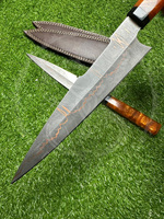 Couteau de Chef de Luxe Fait Main avec Manche Ergonomique Durable à Manche Plein, Lame en Cuivre et Damas, Outil de Cuisine, Couteau de Chef de Cuisine