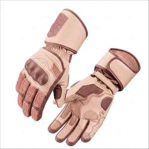 Gants de moto en cuir véritable respirants pour l'été, compatibles avec les écrans tactiles, protection des poings et des paumes, pour hommes, course et motocross - Product Image 4