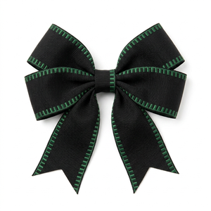 Wholesale Supplier 25mm Black Green Pleated Edge Grosgrain <b>Ribbon</b> for Luxury Packaging Garment Trim Bag Handles Event Decor - Product Image 4