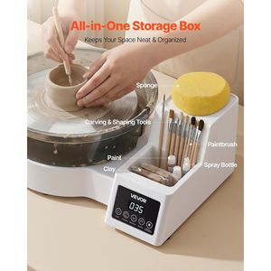 Tornamesa de Aluminio de 11 Pulgadas, 450W, Eléctrica, de Sobremesa, para Cerámica, para Adultos, 30-300 RPM Ajustables - Product Image 5