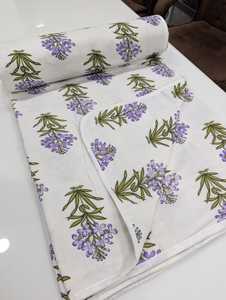 Luxury Hand Block Printed Cotton Double Dohar Floral Soft Stylish for Home Available Queen King Twin Customizable for Hotels - Product Image 2