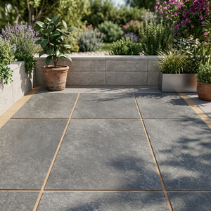 Hammer Stone Nero 20mm Full Body Porcelain Pavers 600x600mm Heavy Duty Outdoor Ceramic <b>Floor</b> Tiles - Product Image 3