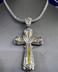 Pendentif de luxe personnalisé en argent et moissanite, chaîne scintillante, bijoux fins, collection cadeau style hip-hop - Product Image 2