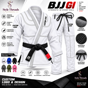 Kimono de BJJ bleu royal 100% coton, coupe classique, durable, unisexe, vêtements d'arts martiaux pour adultes, logo personnalisé, broderie machine, kimono de BJJ - Product Image 2