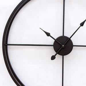 Double Ring Metal Analog Wall <b>Clock</b>, 24 Inch, <b>Black</b> - Product Image 6