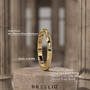 แหวนแต่งงานเพชรแบบมินิมอล ประดับเพชรทรงกลม วงแหวนทองบางเฉียบ แหวนเจ้าสาวสุดหรู แหวนครบรอบที่ละเอียดอ่อน - Product Image 6