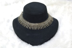 Wholesale Bulk <b>Silver</b> Plated Brass <b>Choker</b> Necklace for Women, Adjustable Handmade Fashion Necklace Jewelry Manufacturer - Product Image 1