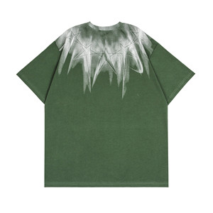 เสื้อยืดโอเวอร์ไซส์วินเทจคุณภาพสูงสำหรับผู้ชาย StarStreet ดีไซน์ใหม่ ผ้าฝ้ายถักแบบวอช ประดับด้วยคริสตัล สไตล์ไฮสตรีท - Product Image 4