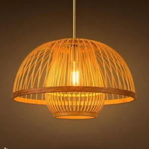 Vietnam Handmade Bamboo Energy Saving Pendant <b>Light</b> with Wireless Control Adjustable Height for Hotel Restaurant Resort Decor - Product Image 4