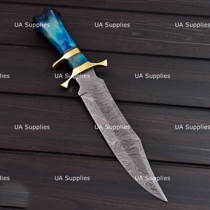 Natural <b>Bone</b> <b>Handle</b> OEM Customizable Damascus Steel Razor Sharp Hunting Outdoor Camping <b>Knife</b> Leather Sheath 13 Industrial Clip - Product Image 3