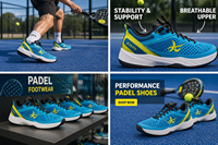 Sepatu Tenis Padel Anti-Slip, Bagian Atas Berbahan Mesh Bernapas, Sol Karet, Desain Penyangga Lateral, Unisex, Musim Semi, Musim Panas, Musim Gugur