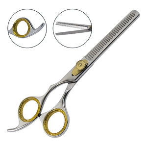 Professional Hair Thinning Scissors 6.5 Inch Gold & Silver Stainless Steel Barber Thinning <b>Shears</b> Salon Texturizing <b>Tool</b> - Product Image 2