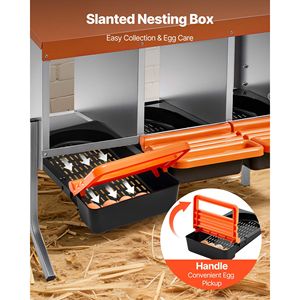 Nidi per Galline in Plastica ad Alta Resistenza, 3 Scomparti, Facile Raccolta delle Uova, Gambe di Supporto in Acciaio Zincato, Incubatrici per Uova - Product Image 6