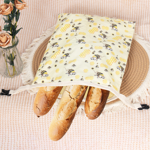 Printed Cotton Bread Bag <b>Bee</b> Pattern Washable Eco-Friendly Water Resistant Adjustable Reusable for Home Promotional <b>Gift</b> Use - Product Image 1