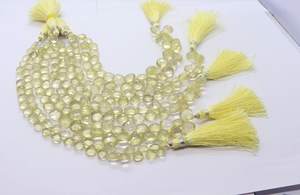 Cuentas de Cuarzo Limón Natural AAA, Facetadas en Forma de Corazón, 8-9 mm, Cuentas de Cuarzo Amarillo, Hilo de 8 Pulgadas para Joyería al por Mayor - Product Image 2