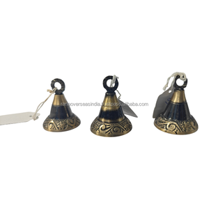 Vintage Engraved Brass Decorative Bells Hanging Metal Bell Set Of 3 Pcs for <b>Home</b> <b>Temple</b> Wall Decor Spiritual Gift Item - Product Image 5