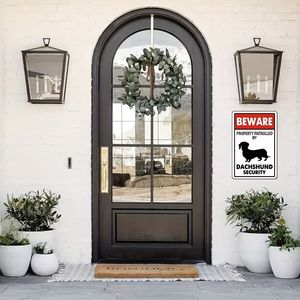 CIFbuy Targa di sicurezza in alluminio 8x12 pollici, con scritta 'Attenzione: Pattuglia Bassotto', per proprietà e strade, insegna in latta per esterni, bar, caffè, insegne da parete in legno - Product Image 6