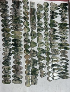 โมสอาเกตคู่แบบคาโบชองสำหรับทำต่างหูและแหวน โมสอาเกตคู่แบบคาโบชองจากธรรมชาติ พลอยหลวม - Product Image 3