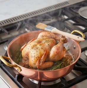 Round Heavy Copper Sauce <b>Pan</b> With Brass <b>Handle</b> Elegant Kitchenware Items Suitable For Home Hotel And Restaurant Use - Product Image 2