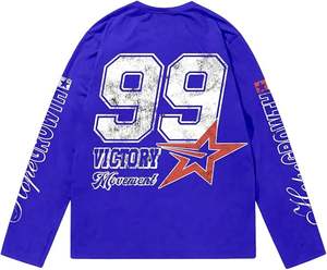 Print Jersey Tops Graphic Tee <b>Long</b> <b>Sleeve</b> Crew Neck <b>T</b>-<b>Shirt</b> Streetwear - Product Image 1