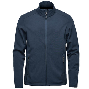 Men's <b>Black</b> <b>Fleece</b> Jacket Windproof Zipper Closure Casual Solid Color Regular Fit Stand Collar Polyester Material - Product Image 4