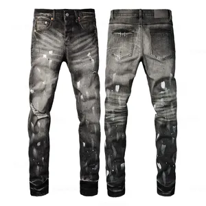 Pantalon en jean pour homme, style biker, coupe slim, effet usé - Product Image 5