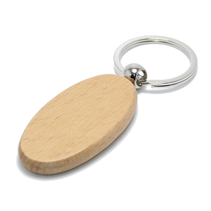 Porte-clés en bois vierge pour hommes et femmes, promotion OEM, vente en gros, formes ovale, ronde, cœur, pour cadeaux - Product Image 2