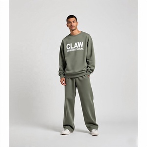 OEM personalizado desgastado parche bordado Logo ácido lavado Vintage pulóver con capucha acampanada sudaderas pantalones de peso pesado chándal para hombres - Product Image 5