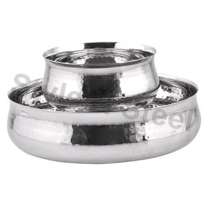 Cuenco de acero inoxidable Cuenco D martillado con vientre Diseño clásico y elegante con material metálico duradero - Product Image 2