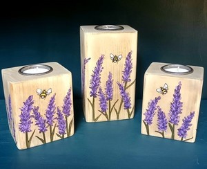 Portavelas de madera con estampado moderno para el hogar, bodas, eventos, regalos, vela artesanal tipo tazón para uso en mesa y aromaterapia - Product Image 1