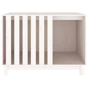 Casa para Perros de Madera de Pino Sólido Blanca, Resistente y Duradera, Mueble para Mascotas - Product Image 5