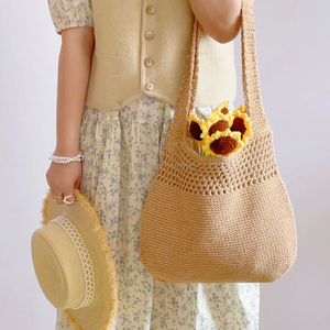 Bolso de mano de ganchillo hecho a mano de alta calidad de lujo para mujer, bolso de playa de Tamaños cómodos, forro de algodón, proveedor indio, estilo informal - Product Image 2