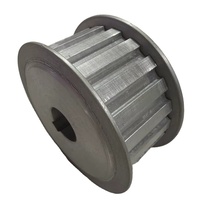 Polea de Distribución con Rodamiento de Rodillos 24T H150, Ancho de Correa de 35 mm, Material de Aluminio y Acero, con Brida, Anodizado Negro