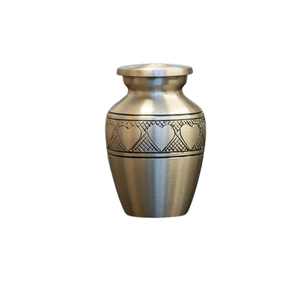 Urnes de souvenir de bande gravée de coeur en métal fournitures funéraires de haute qualité utilisation de columbarium - Product Image 2