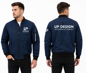 เสื้อแจ็คเก็ตบอมเบอร์สีน้ำเงิน MA-1 แบบสั่งทำพิเศษสำหรับผู้ชาย เสื้อแจ็คเก็ตนักบินน้ำหนักเบา เสื้อกันลม สตรีทแวร์ เสื้อแจ็คเก็ตลำลองสำหรับผู้ชาย - Product Image 4